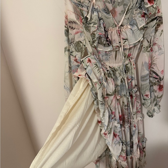 Cream Long Sleeve Sundress with Bishop Sleeves - Picture 7 of 7